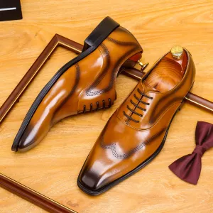2025 New leather shoes men's casual leather shoes Korean version cowhide British trend versatile leather business dress men's shoes
