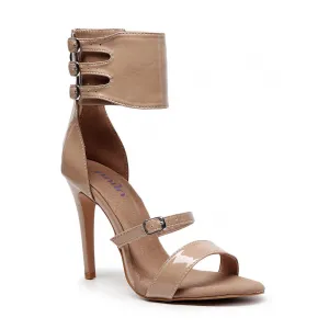 Amante - Dark Tan Wet Look - Suede Sole - Dance Floor Only