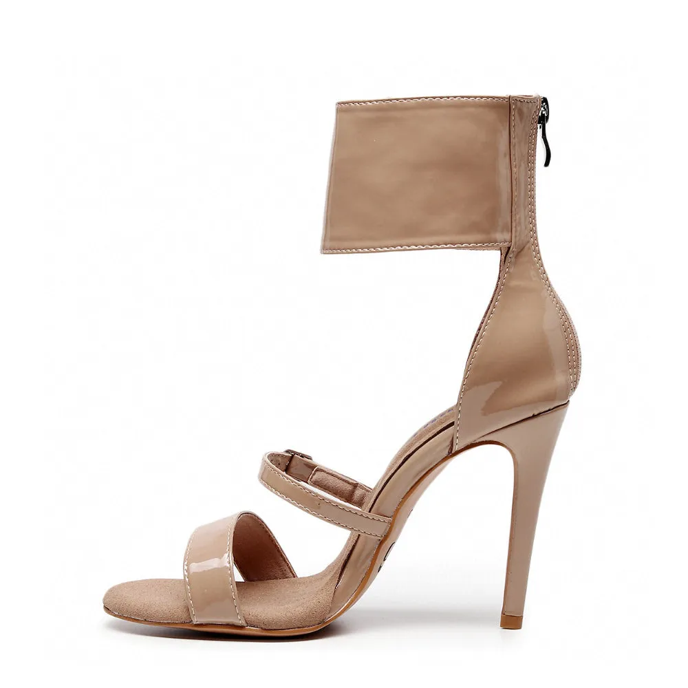 Amante - Dark Tan Wet Look - Suede Sole - Dance Floor Only