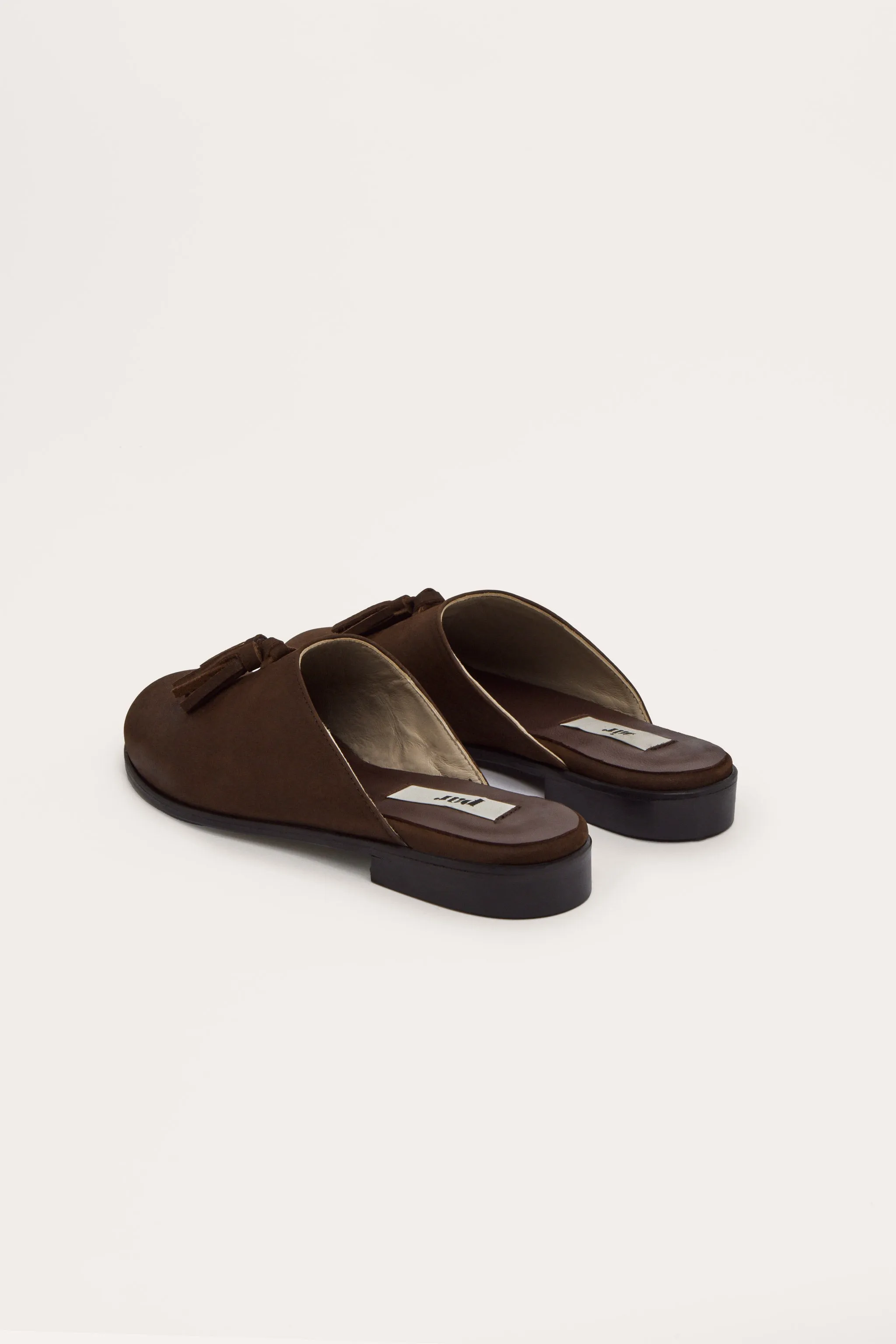 BARBARA mules in chocolate