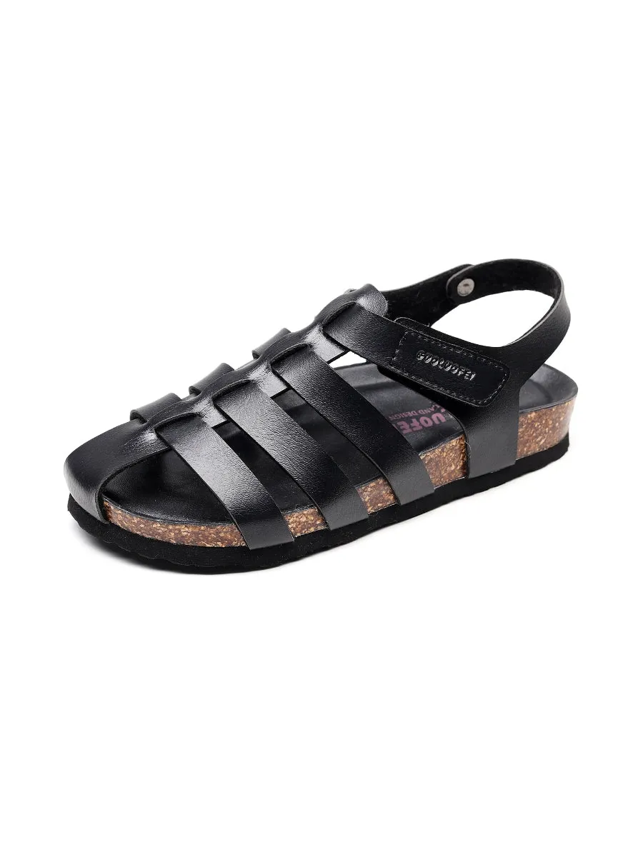 Black Cut Out Strap Slingback Sandals