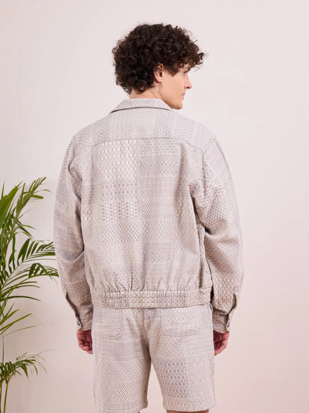 Blue Textured Jacket
