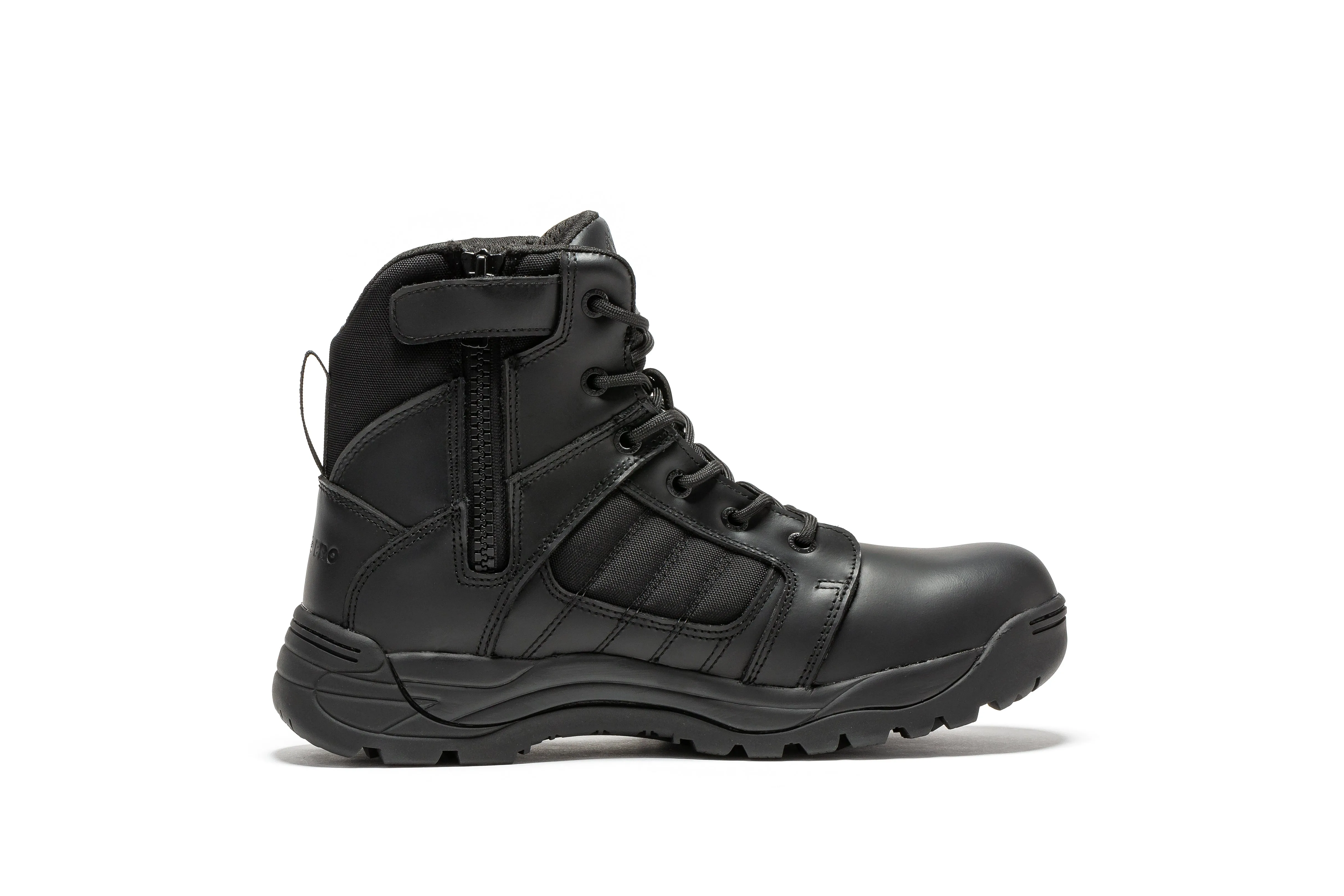 Botas Pro Black Men's 6 inch Side Zipper Rubber Sole Tactical Boots BMP111BK