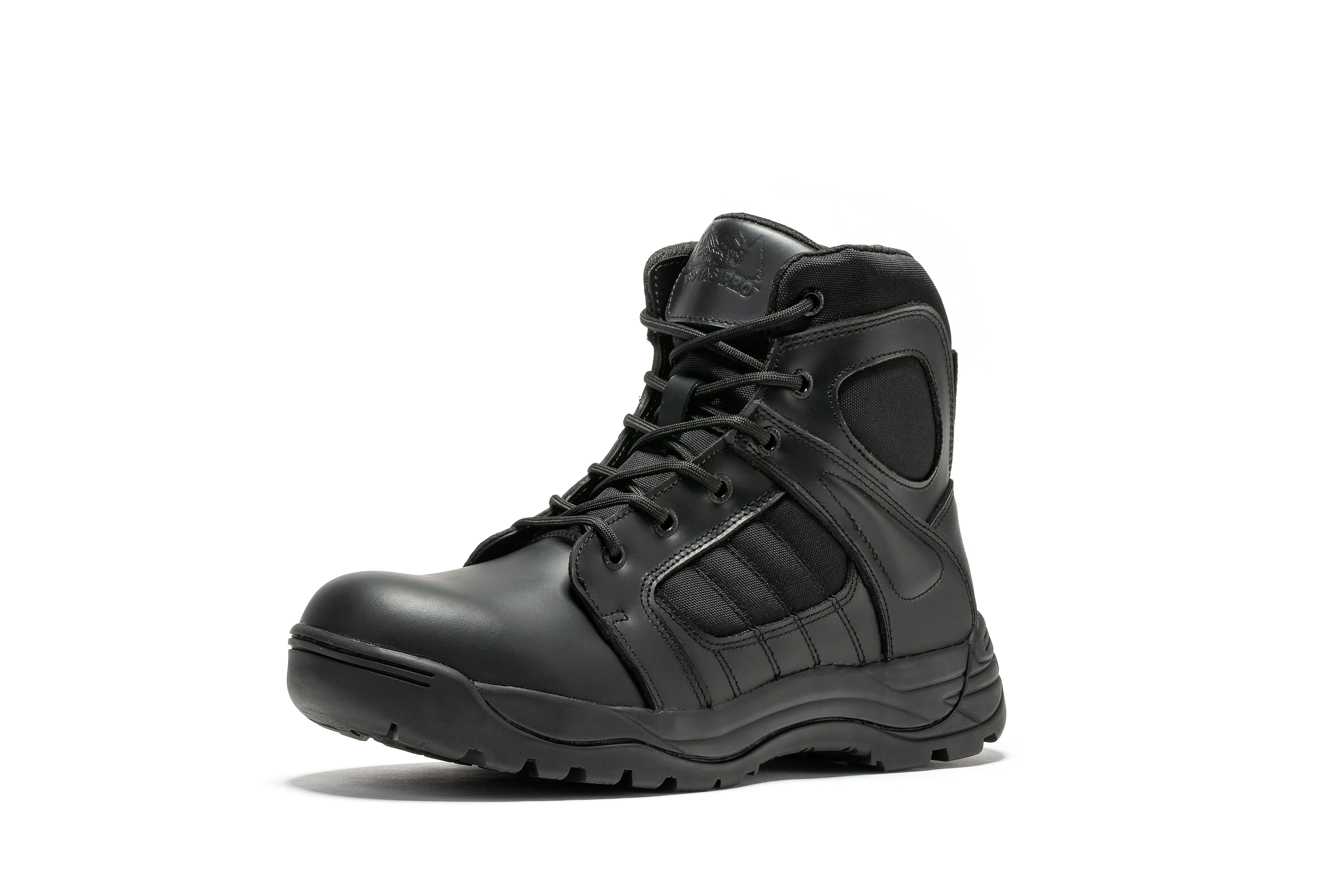 Botas Pro Black Men's 6 inch Side Zipper Rubber Sole Tactical Boots BMP111BK