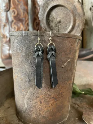 Braided Leather Earrings