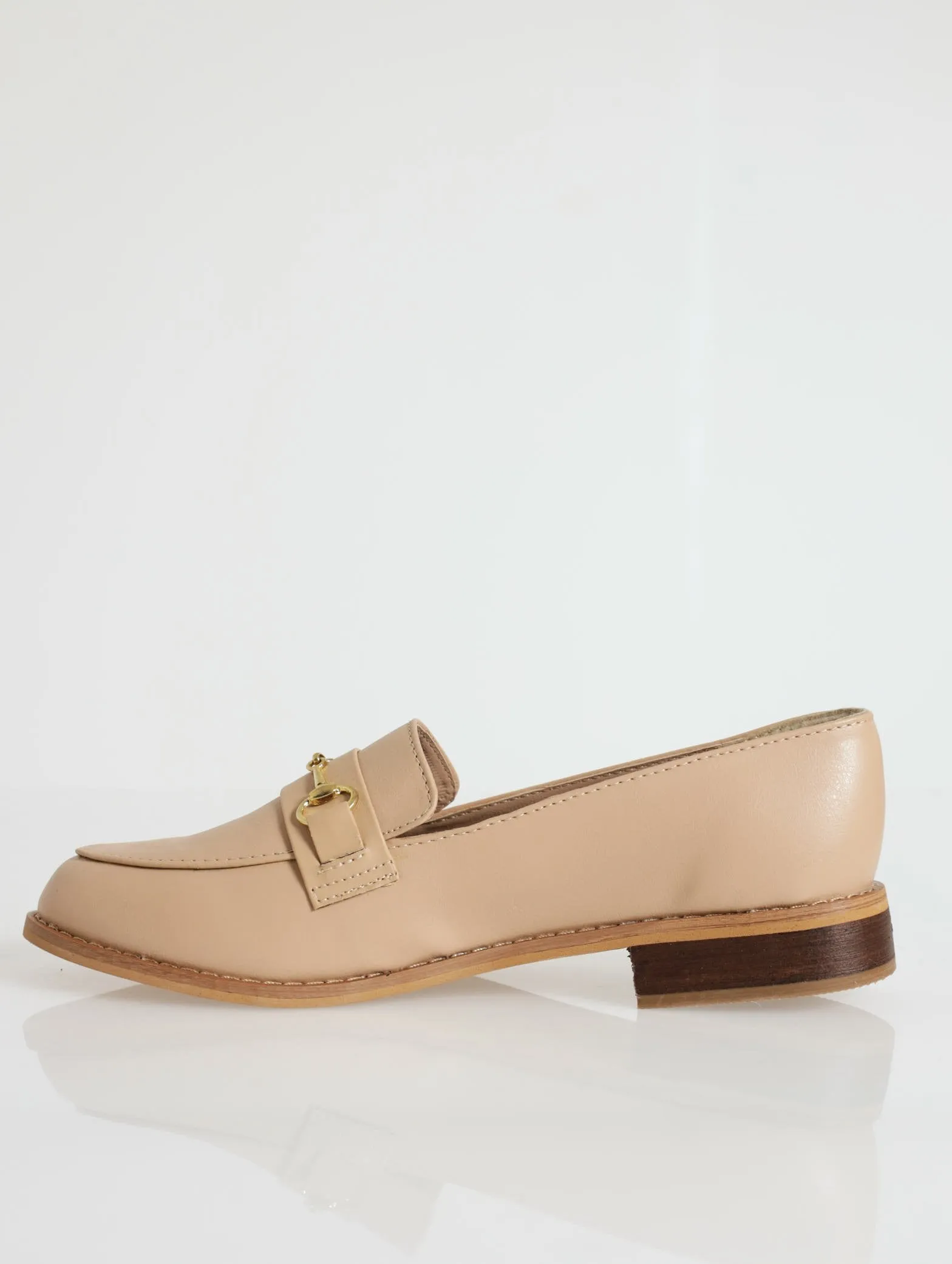 Built-Up Loafer With Metal Bar - Oatmeal