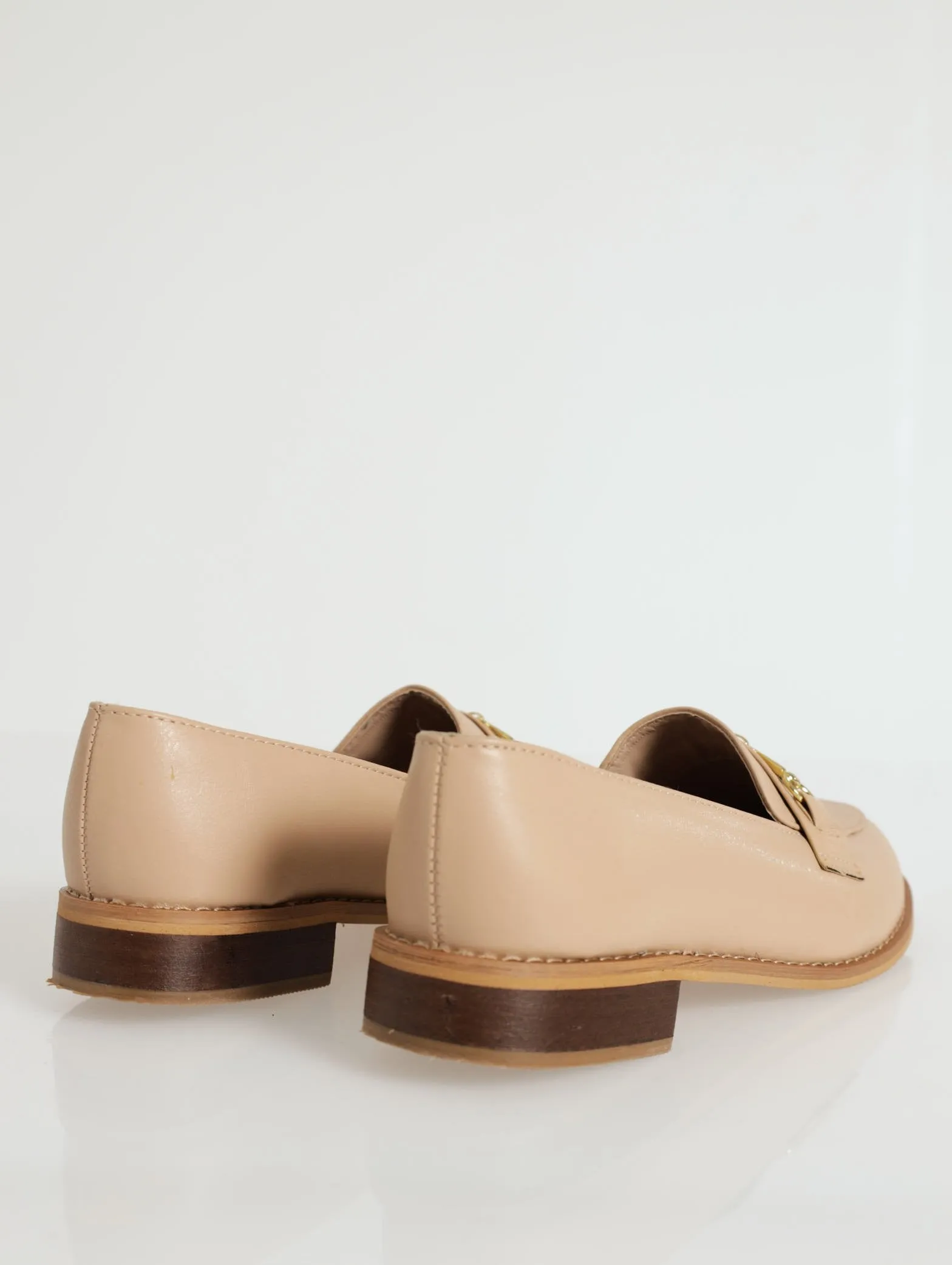 Built-Up Loafer With Metal Bar - Oatmeal