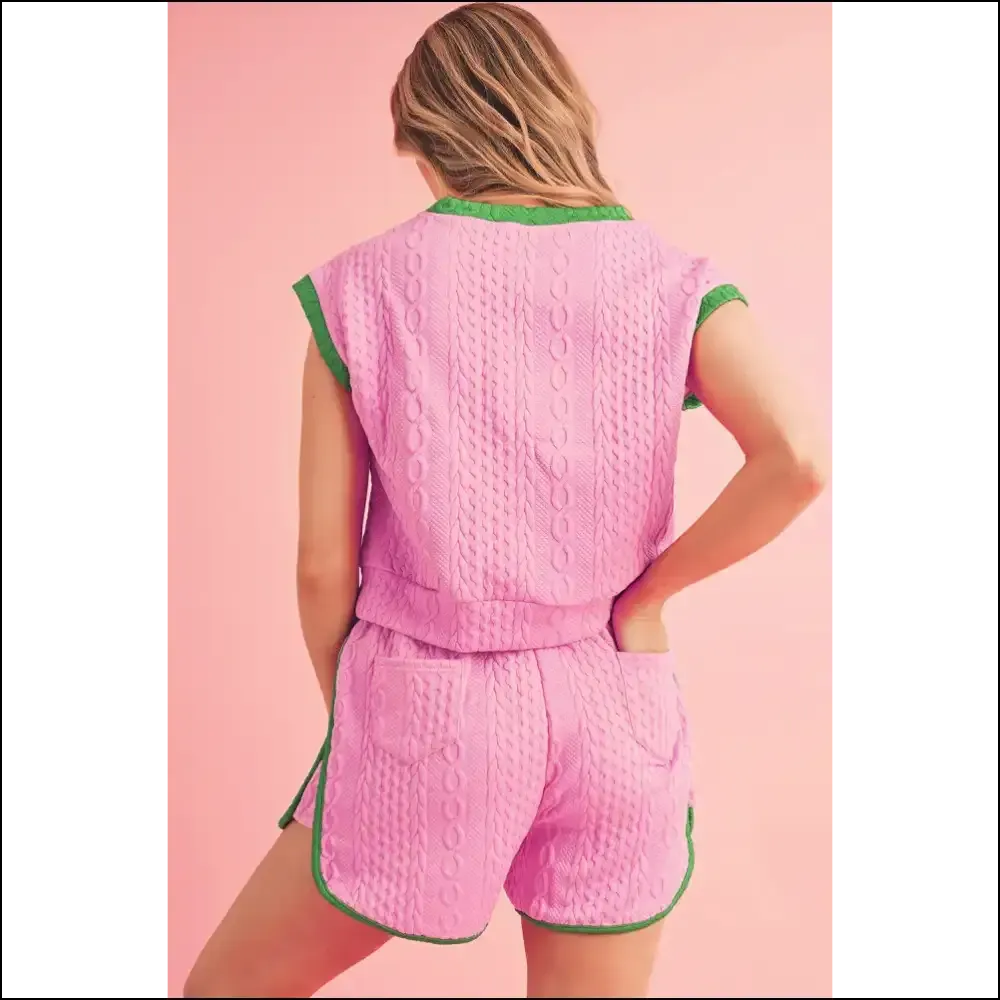 Chic Pink Textured Tee & Drawstring Shorts: Needful Things ! 💖 Comfy? i Should Hope So. 😈