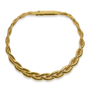 Estate 14k Yellow Gold Braided Omega Collar Necklace