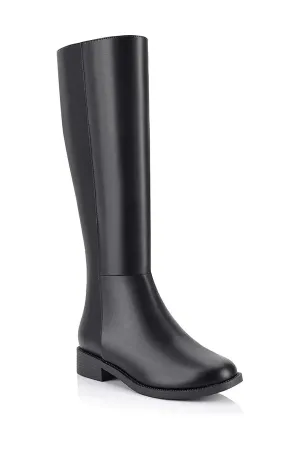 Gabe Flat Knee High Boot Black