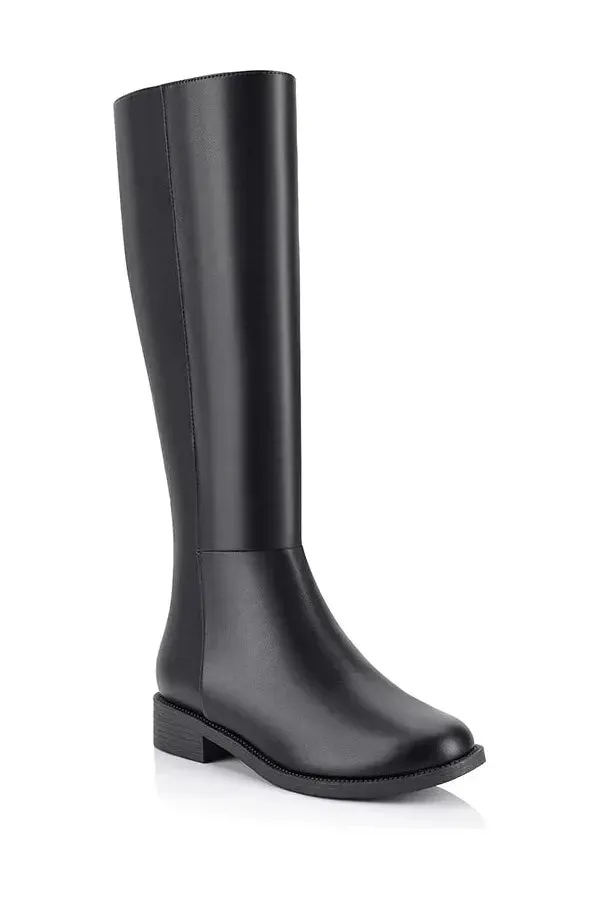 Gabe Flat Knee High Boot Black