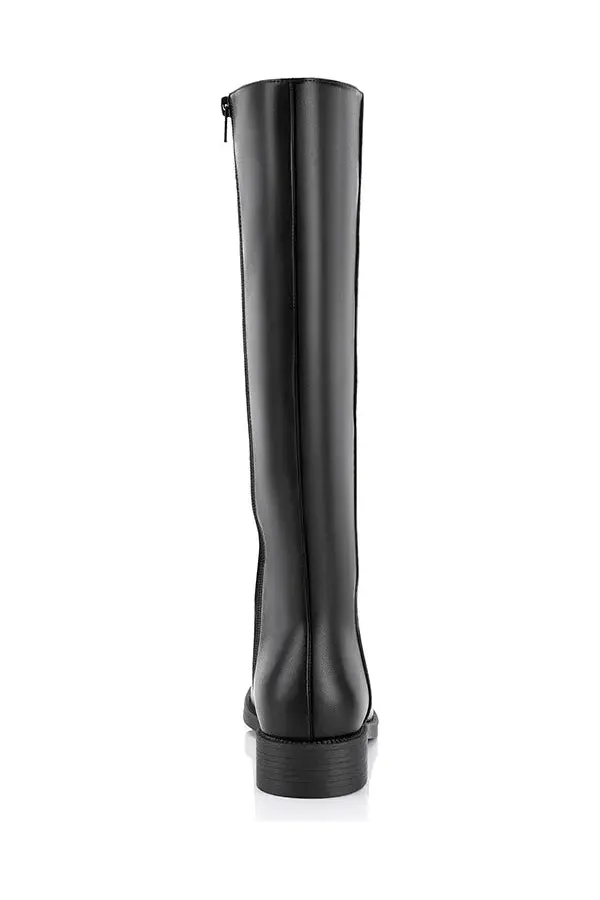 Gabe Flat Knee High Boot Black