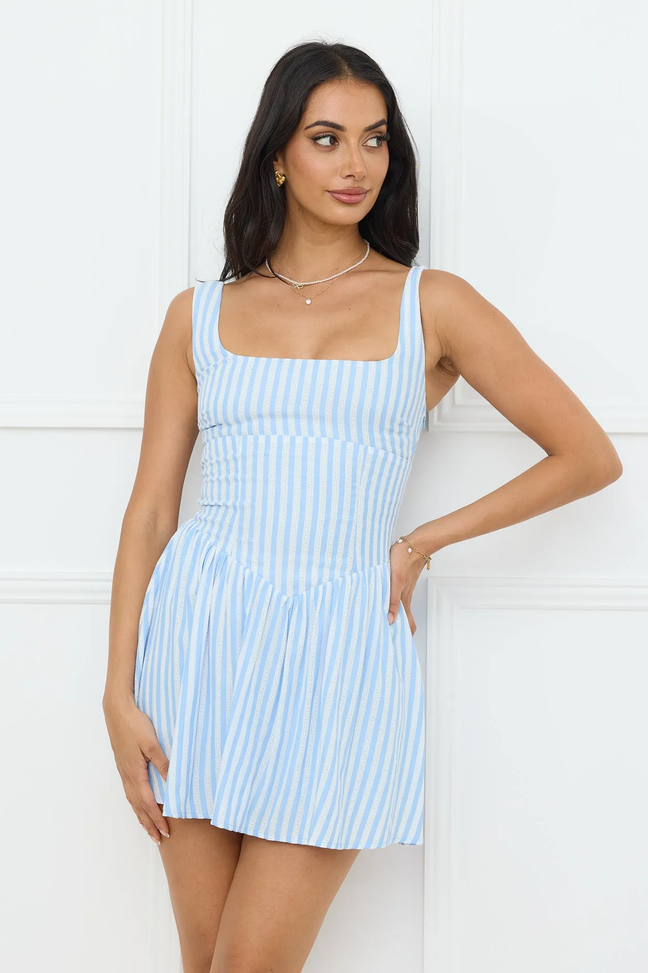 Gleaming Daylight Mini Dress Blue