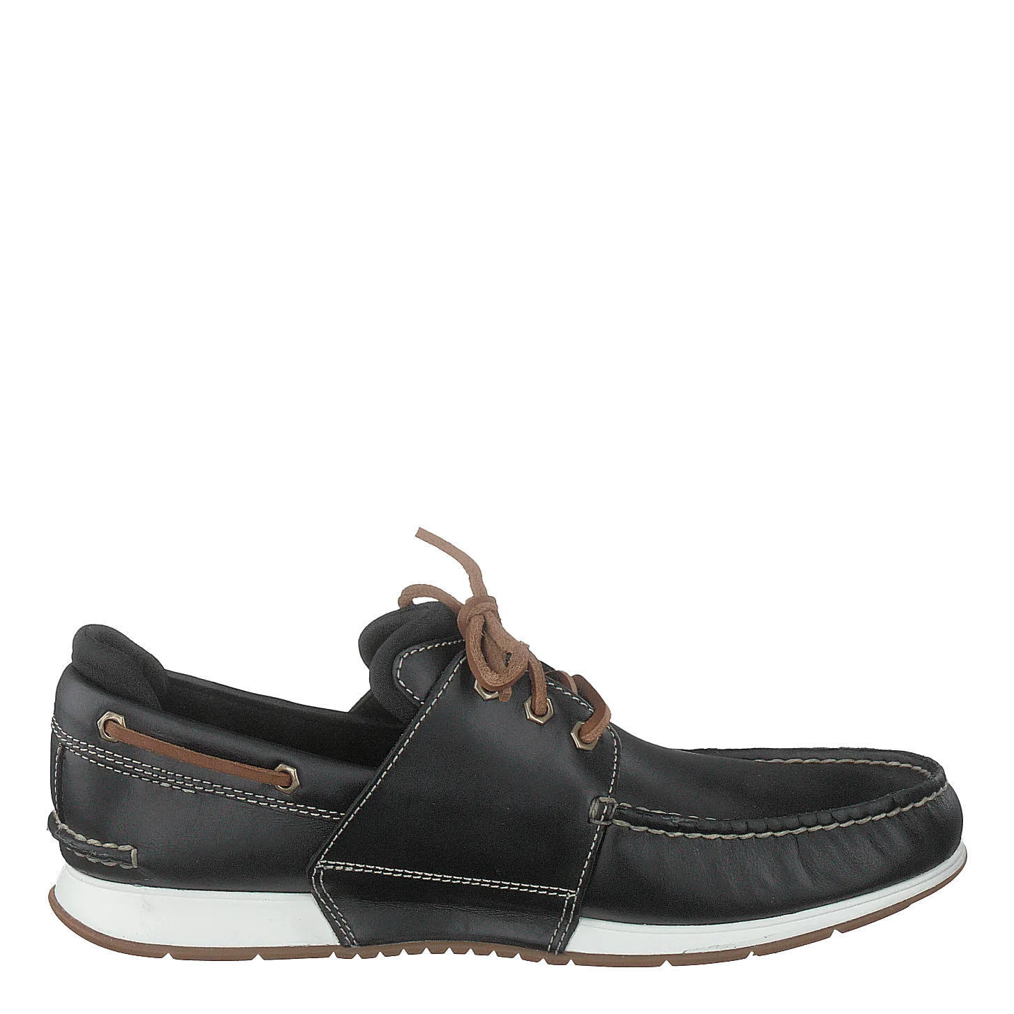Heger's Bay 3 Eye Boat Black Full Grain