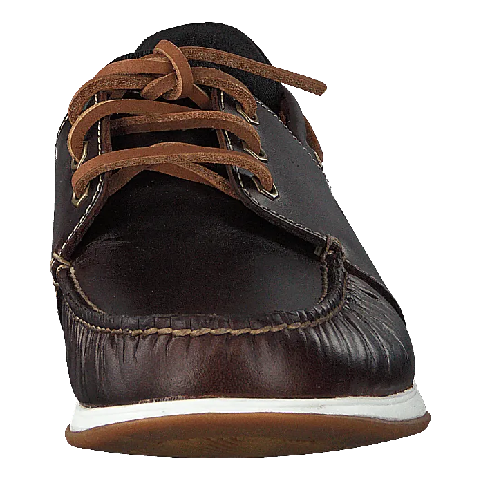 Heger's Bay 3 Eye Boat Medium Brown Full Grain
