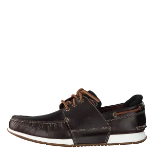 Heger's Bay 3 Eye Boat Medium Brown Full Grain