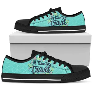 IT'S TIME TO TRAVEL Women's Low Top Shoes Black
