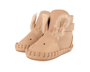 Kapi Exclusive Booties | Fluffy Bunny | Light Rust Leather