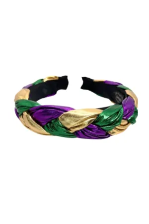 Mardi Gras braided headband