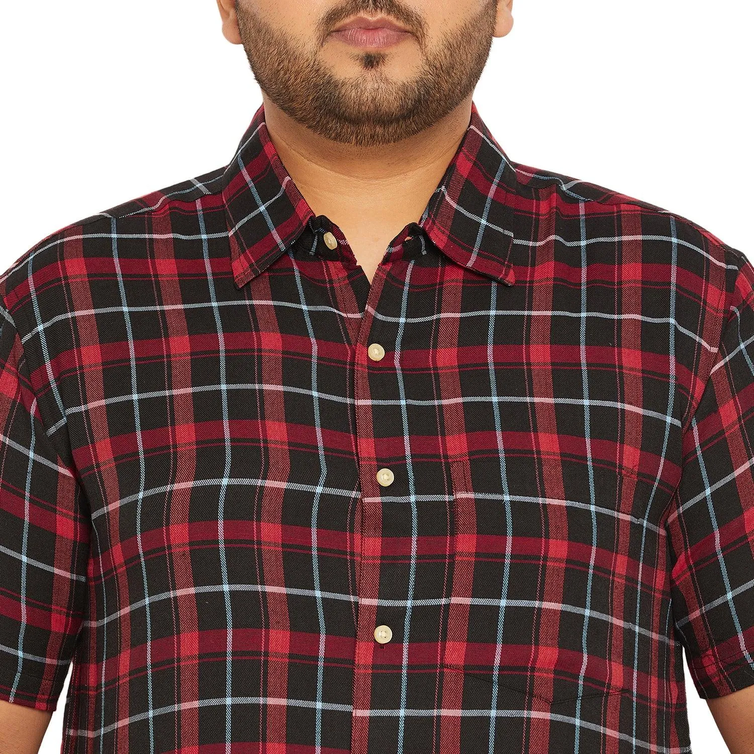 Men Plus Size Angstron Check Shirt