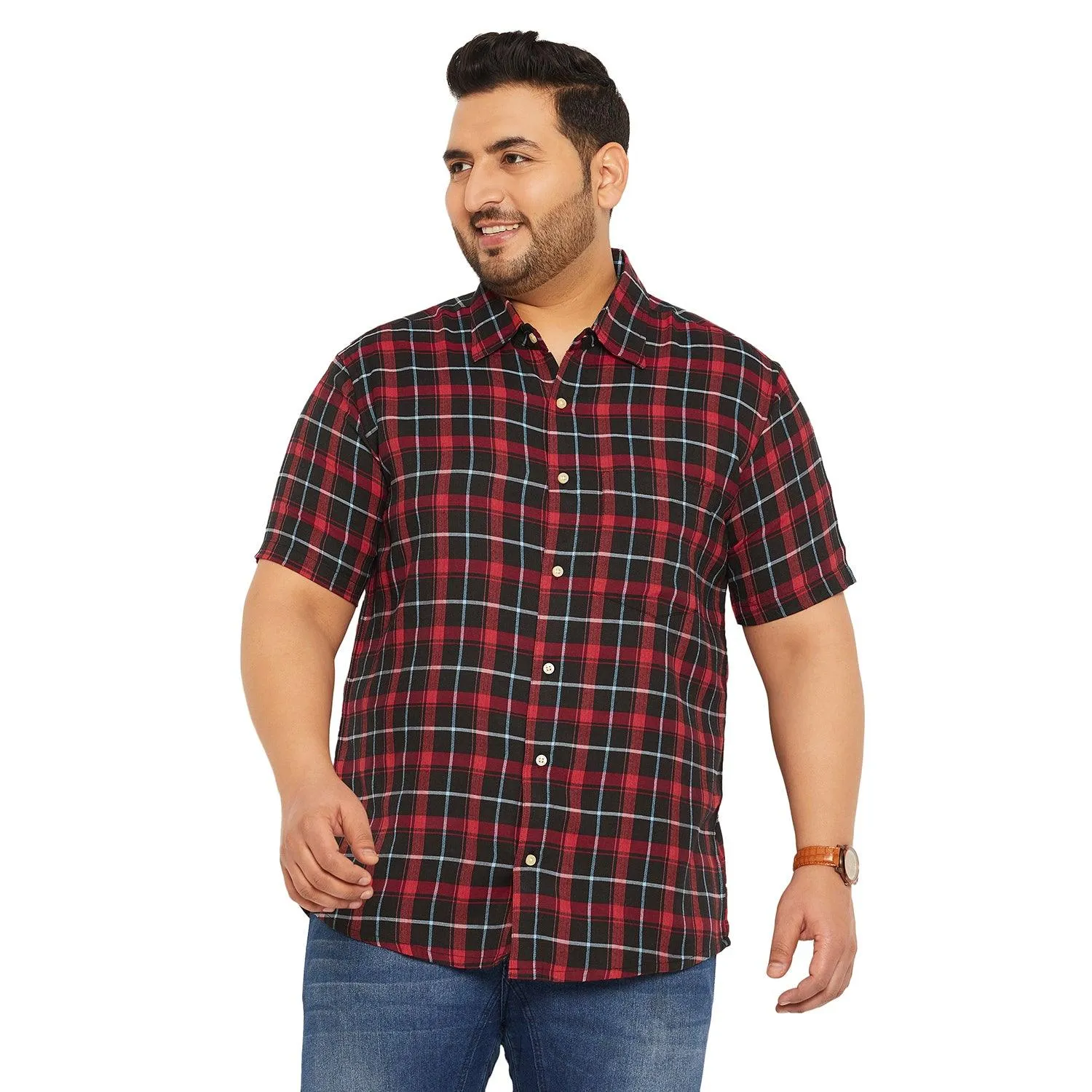 Men Plus Size Angstron Check Shirt