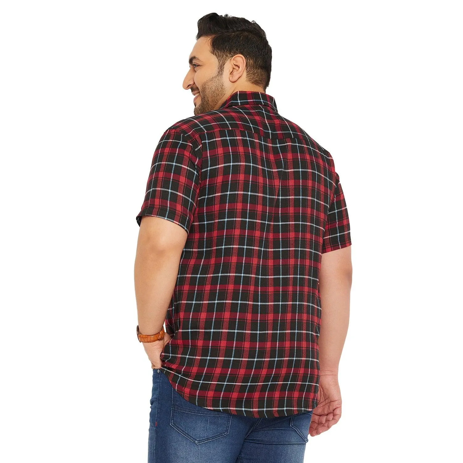 Men Plus Size Angstron Check Shirt