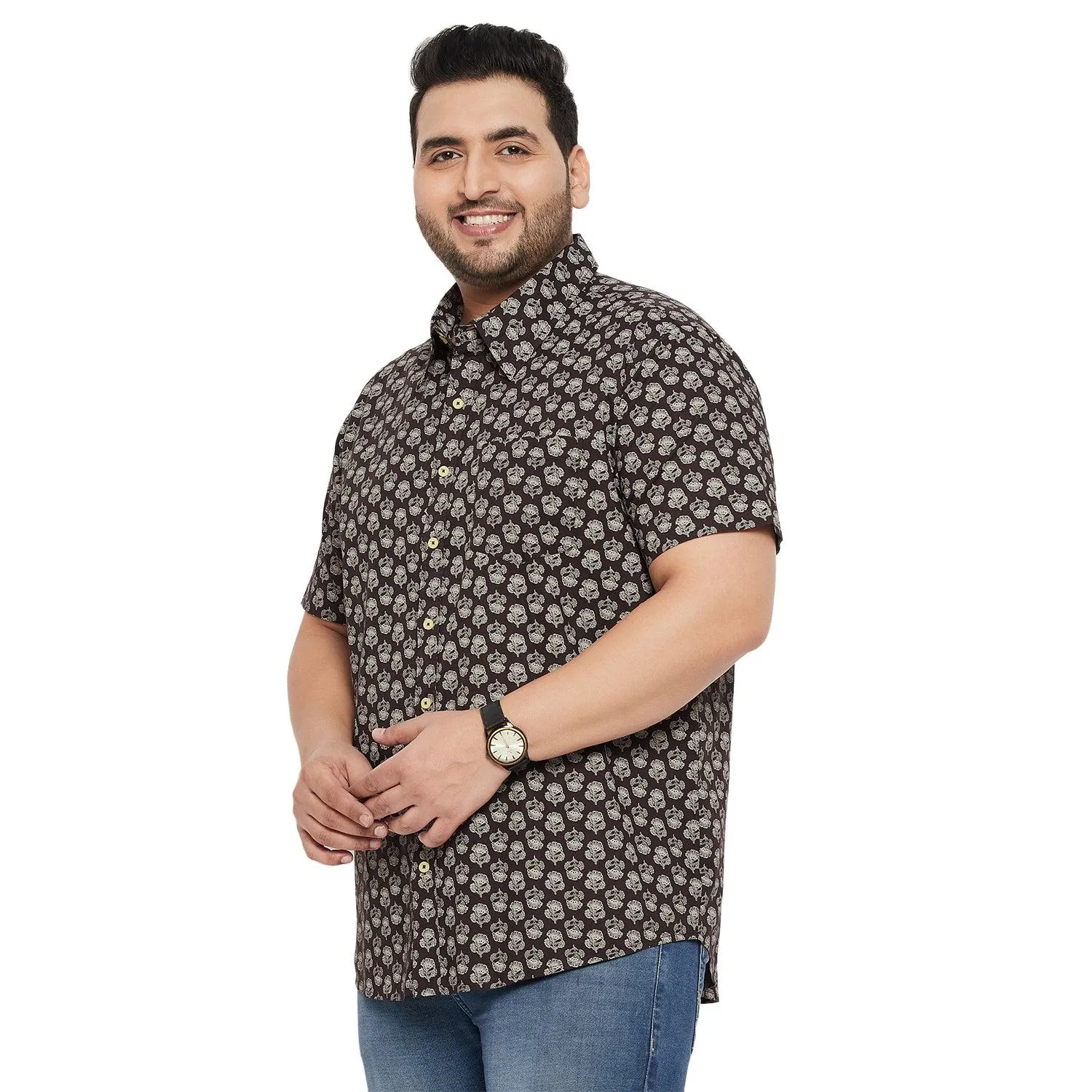 Men Plus Size Bingo Printed Shirt