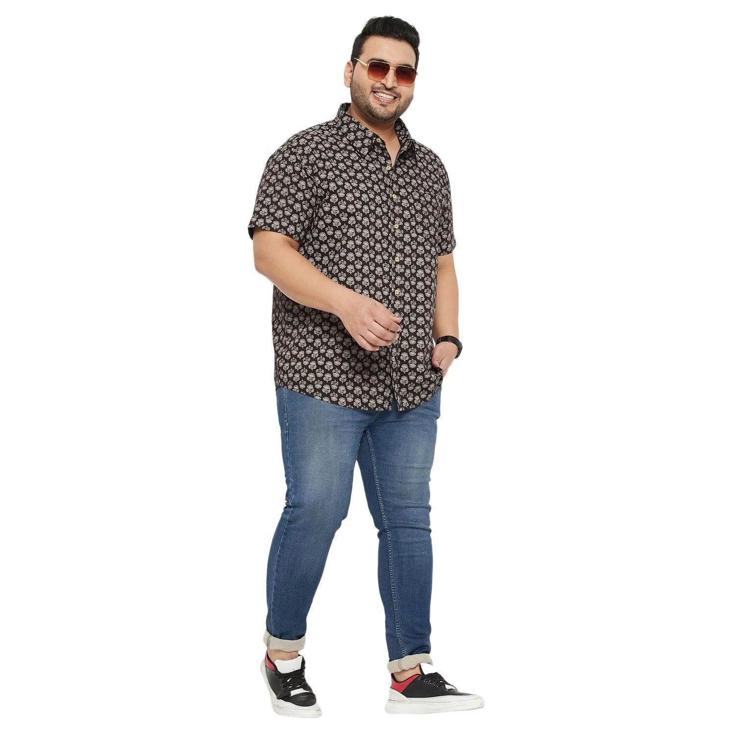 Men Plus Size Bingo Printed Shirt