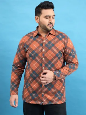 Men Plus Size Converge Check Shirt
