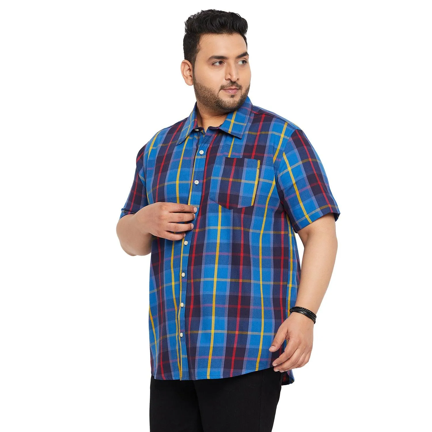 Men Plus Size Cult Check Shirt