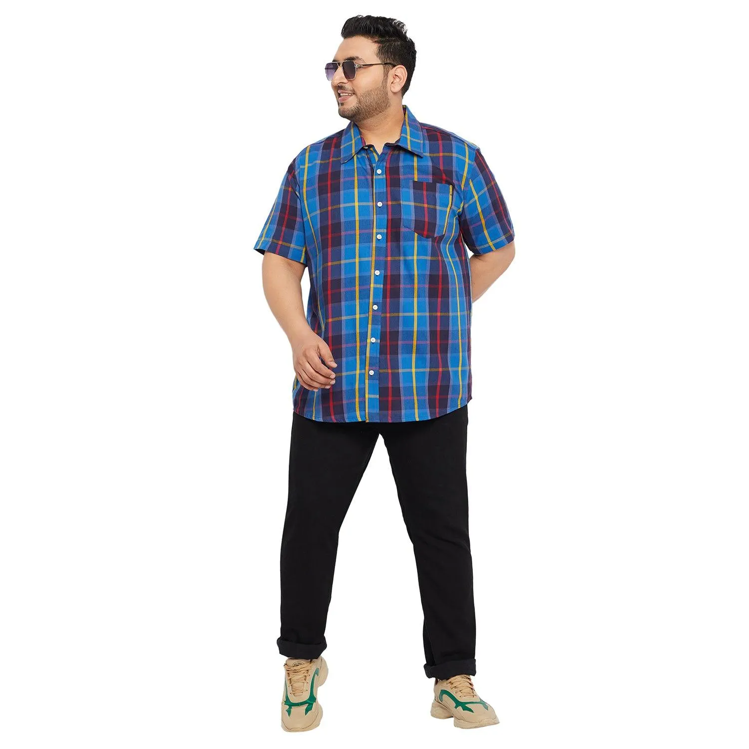 Men Plus Size Cult Check Shirt