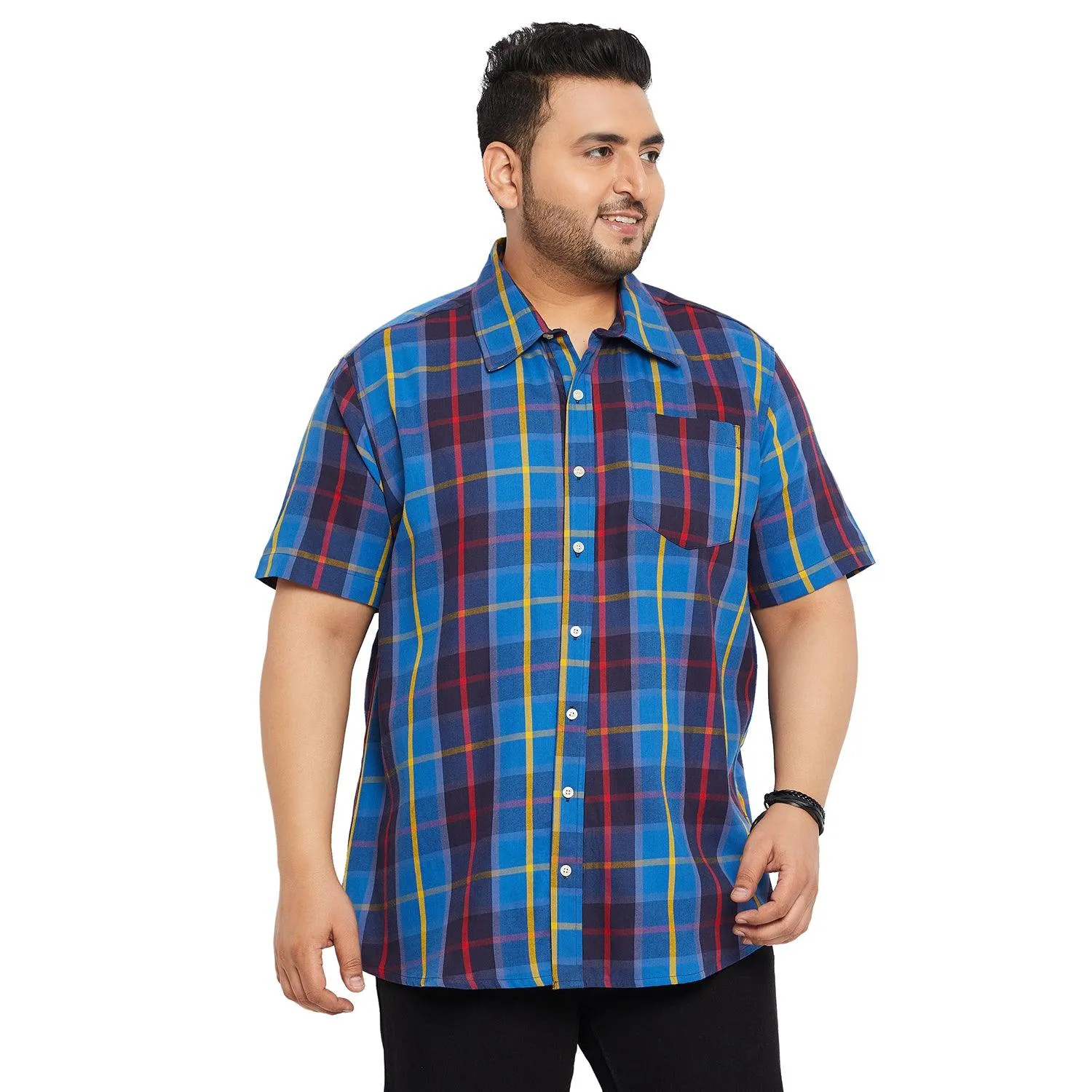 Men Plus Size Cult Check Shirt