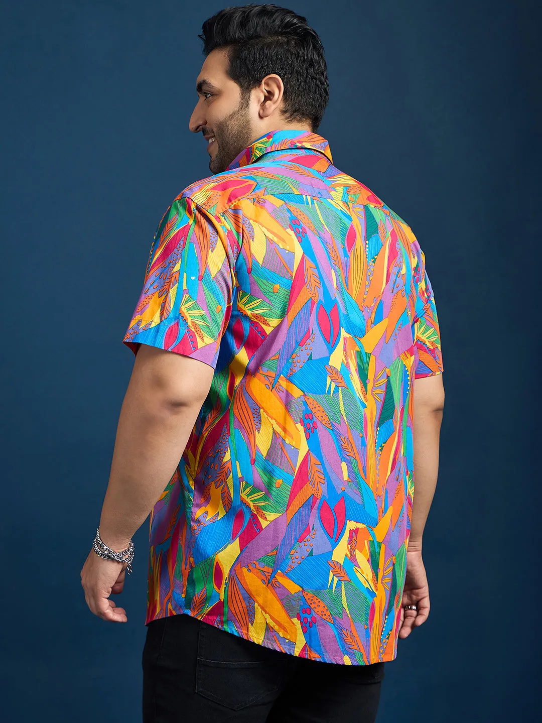 Men Plus Size Dios Self-Design Printed Multi Color Shirt