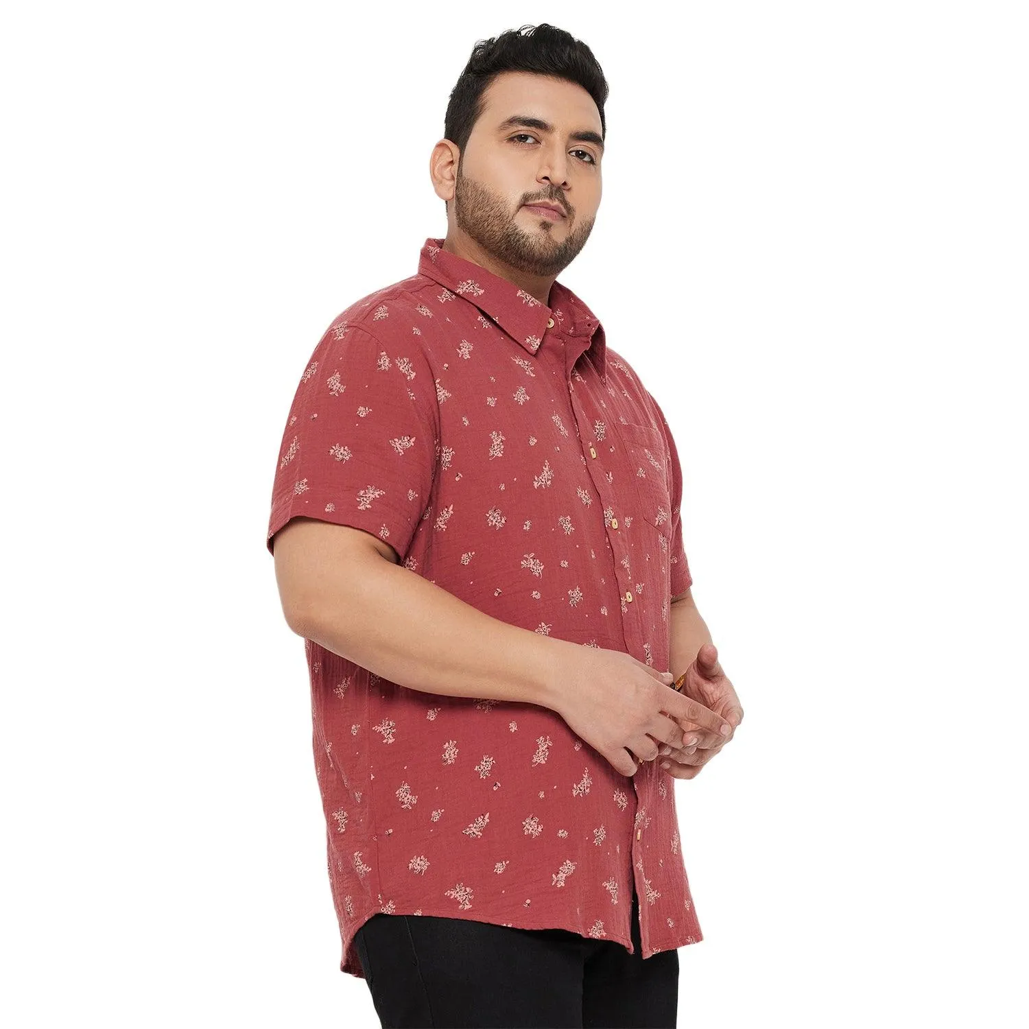 Men Plus Size Libra Printed Shirt