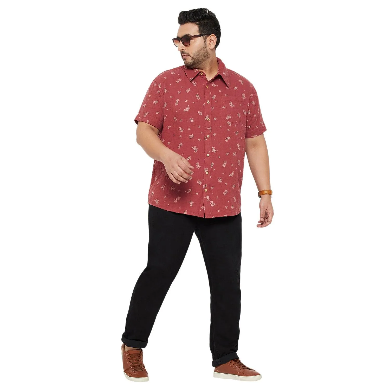 Men Plus Size Libra Printed Shirt
