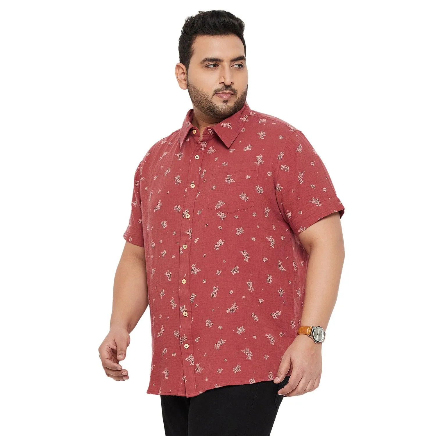 Men Plus Size Libra Printed Shirt