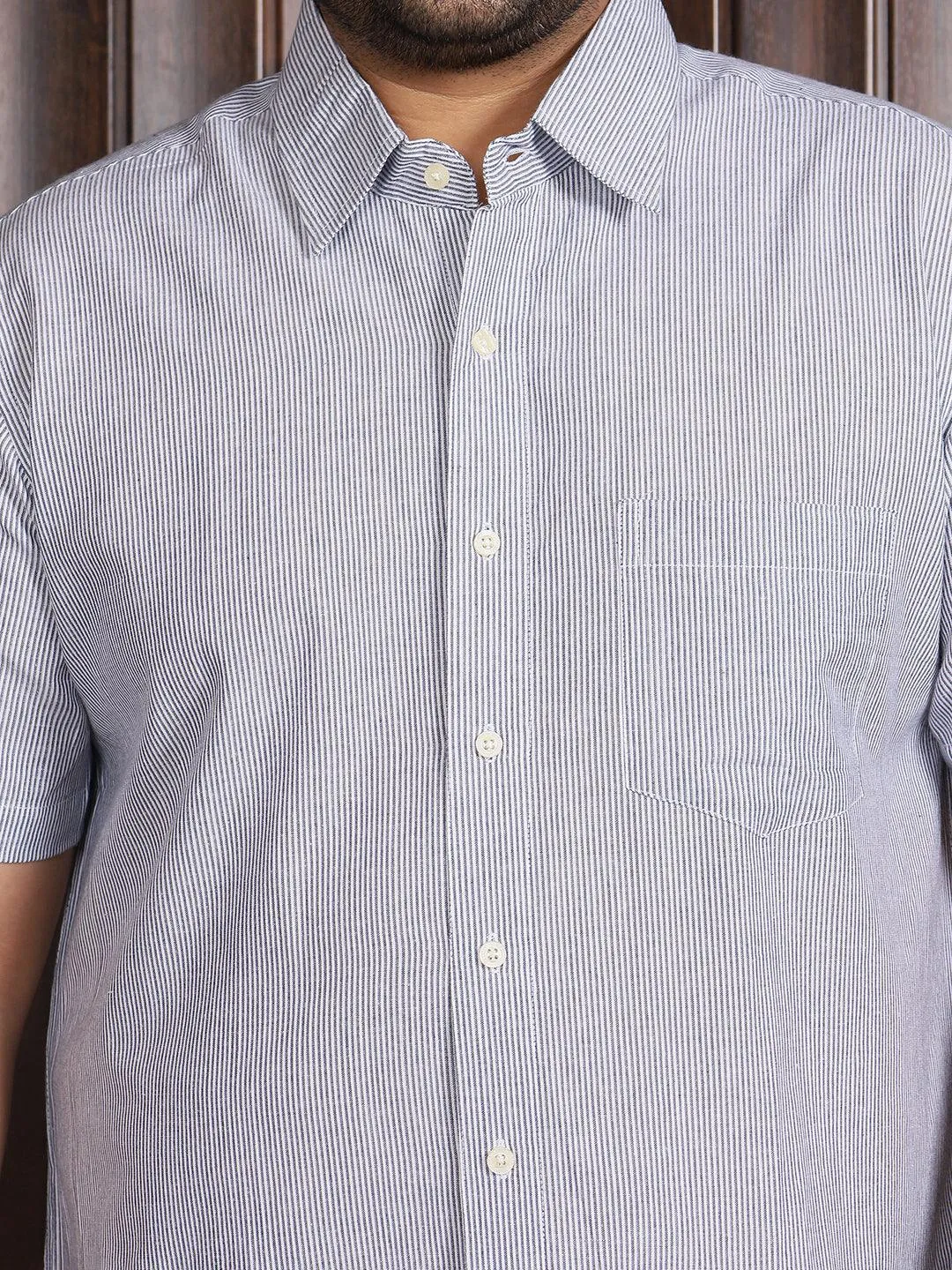 Men Plus Size Lima Striped Shirt
