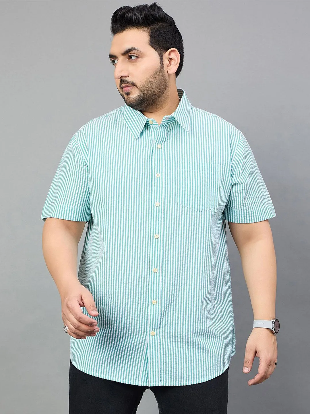 Men Plus Size Otto Striped Shirt
