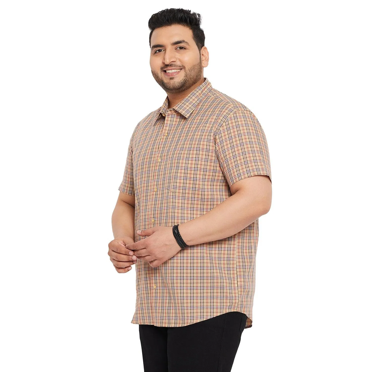 Men Plus Size Para Check Shirt