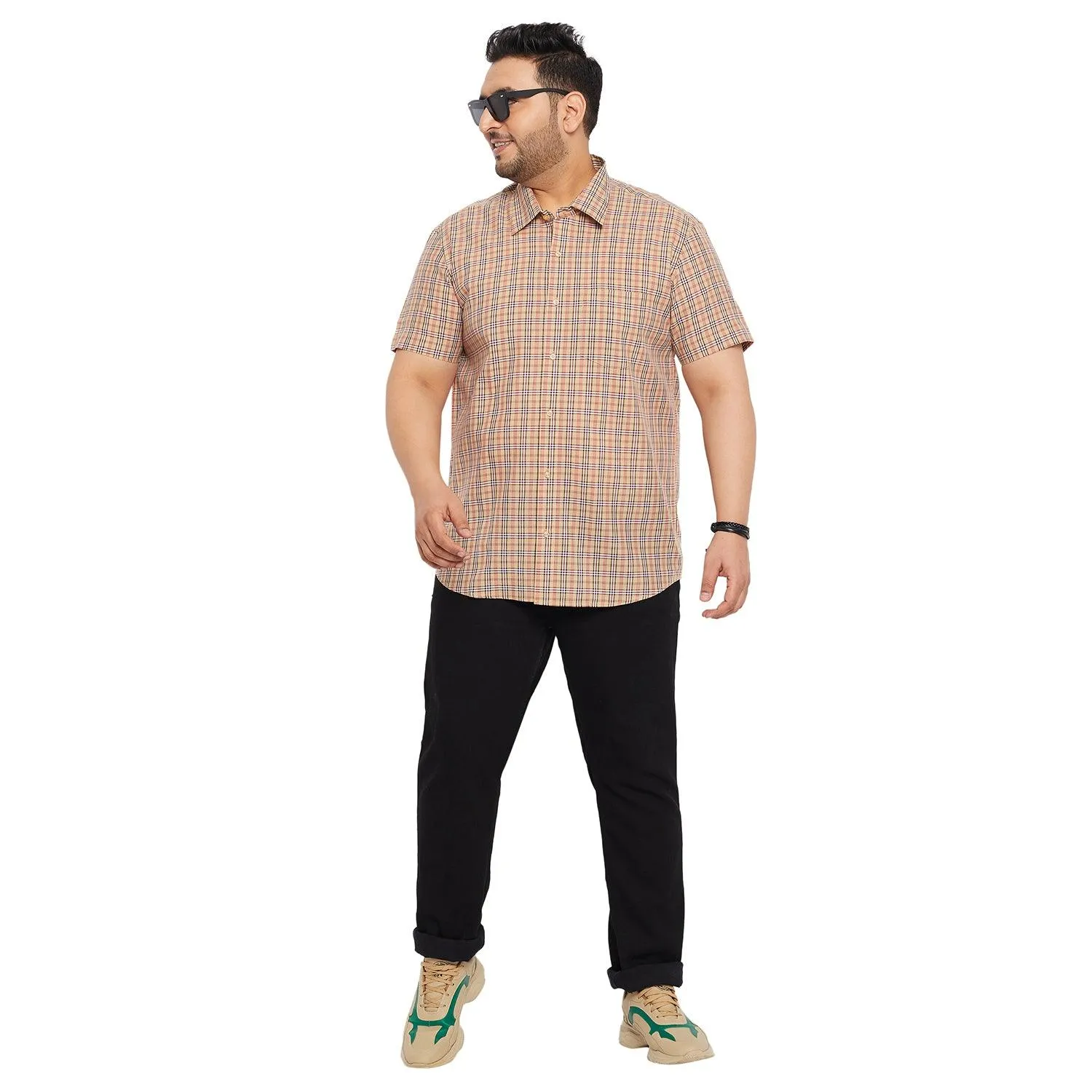 Men Plus Size Para Check Shirt