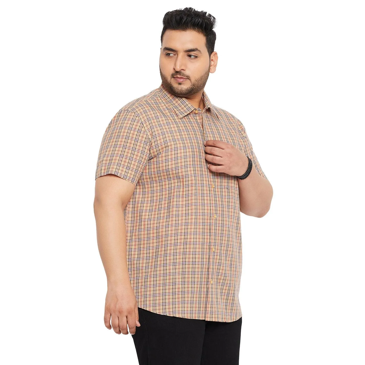 Men Plus Size Para Check Shirt