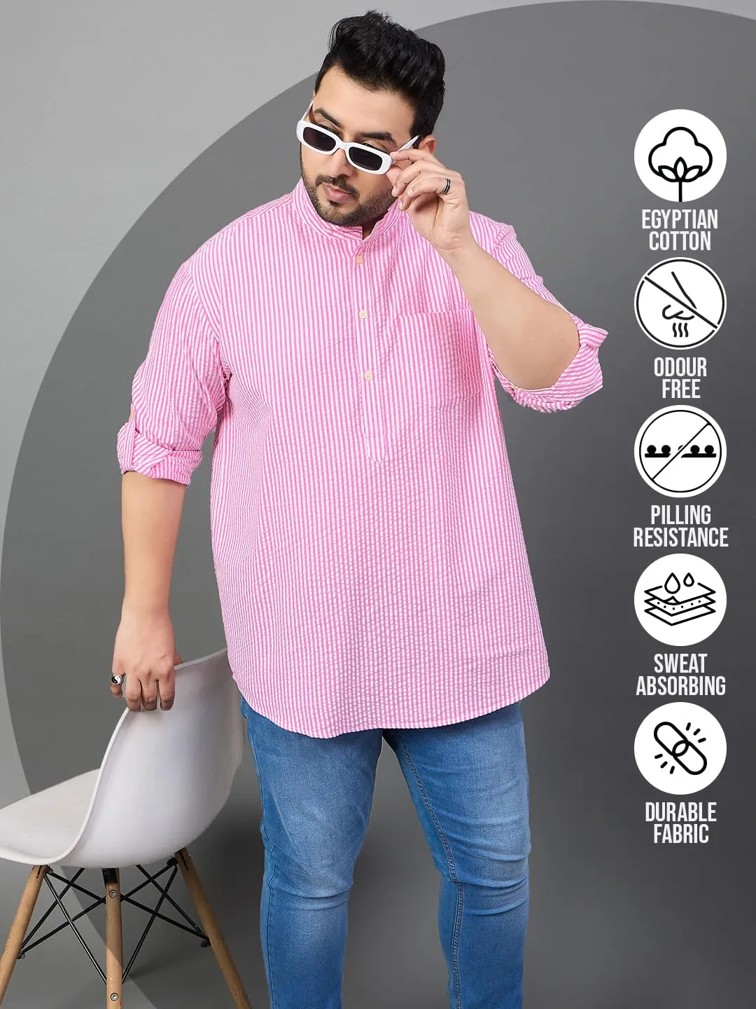 Men Plus Size Thiago Striped Shirt