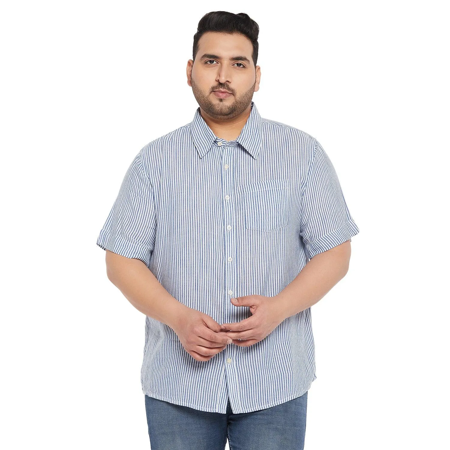 Men Plus Size Zach Striped Shirt