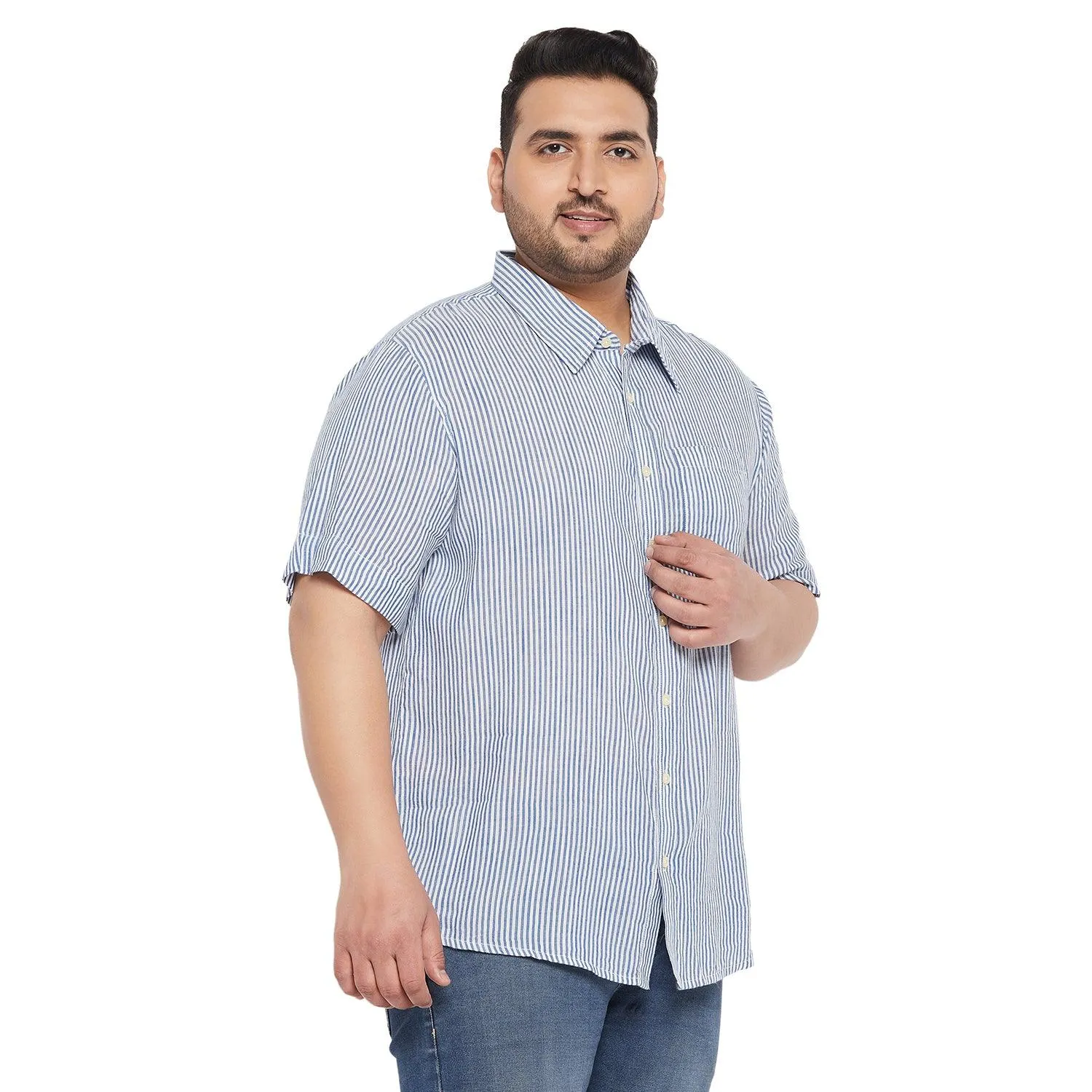 Men Plus Size Zach Striped Shirt