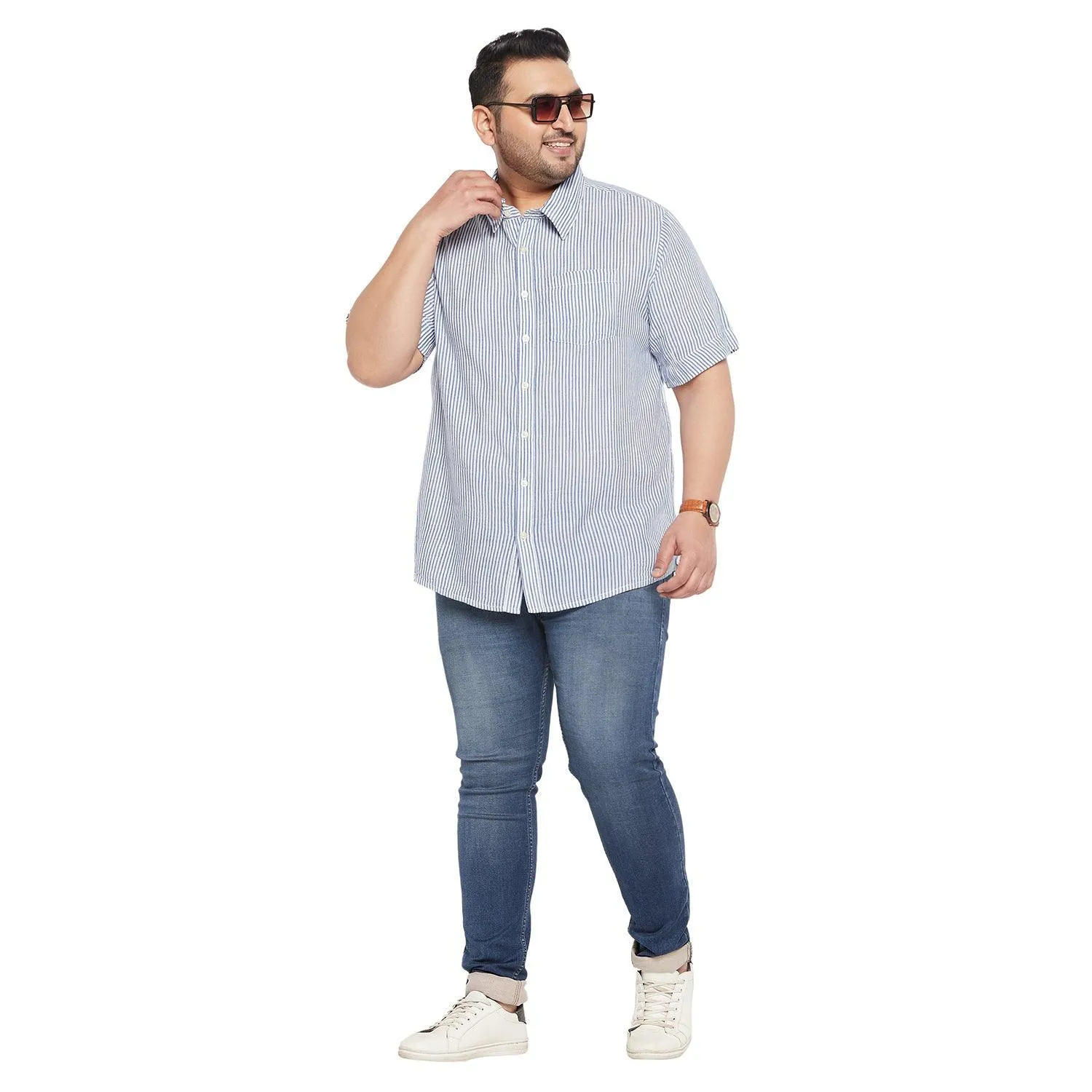 Men Plus Size Zach Striped Shirt