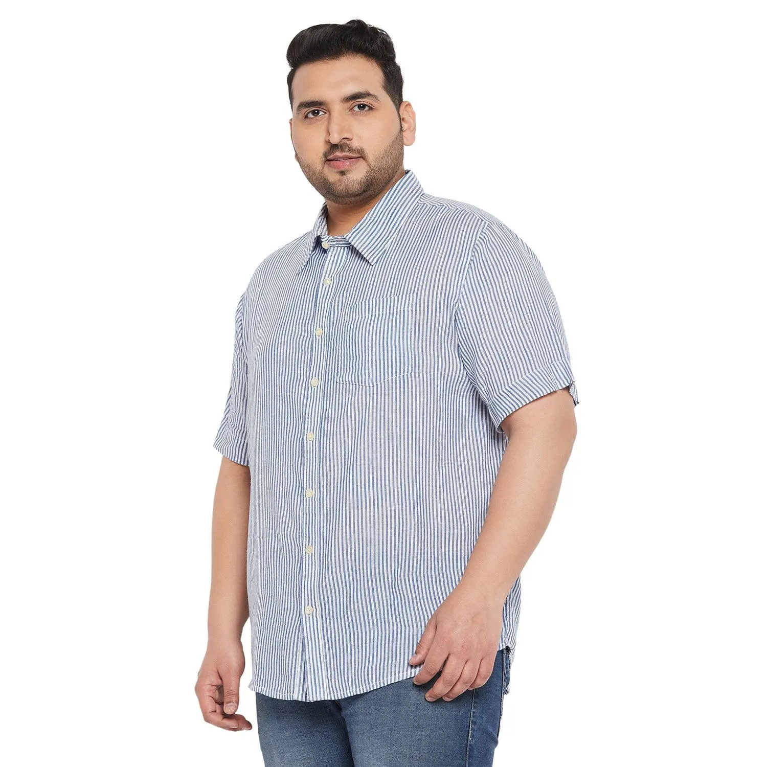 Men Plus Size Zach Striped Shirt