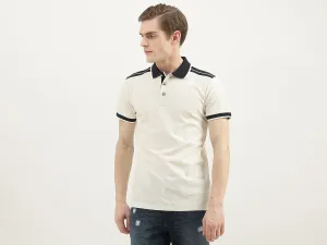 Men Textured Polo Collar T-Shirt