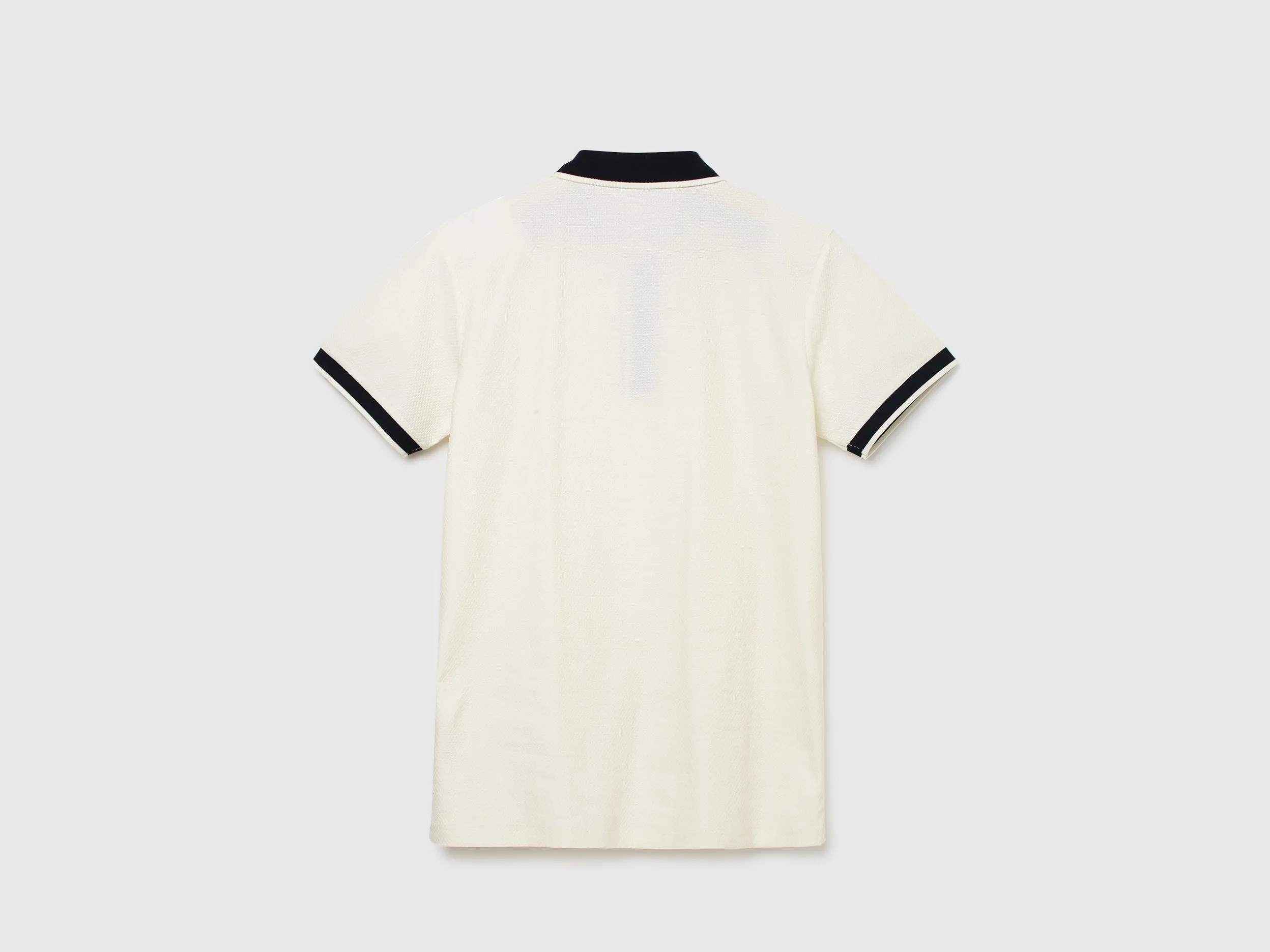 Men Textured Polo Collar T-Shirt