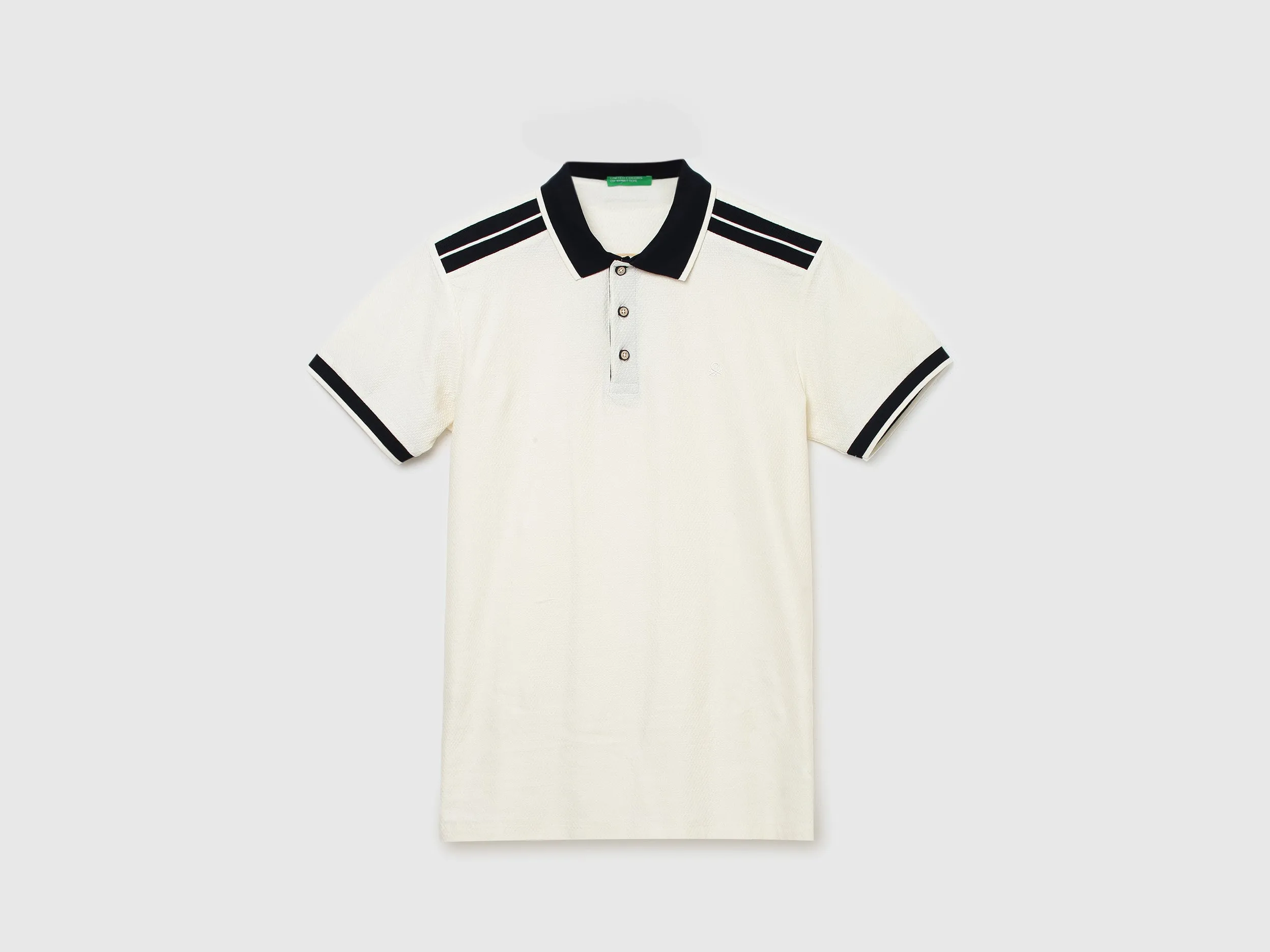 Men Textured Polo Collar T-Shirt