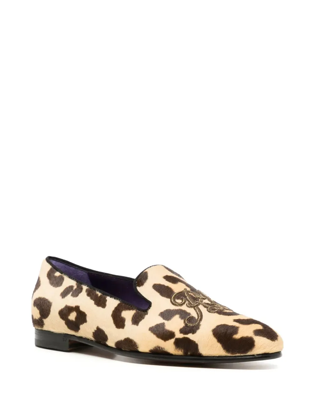 Ralph Lauren Collection Alonzo leopard-print loafers